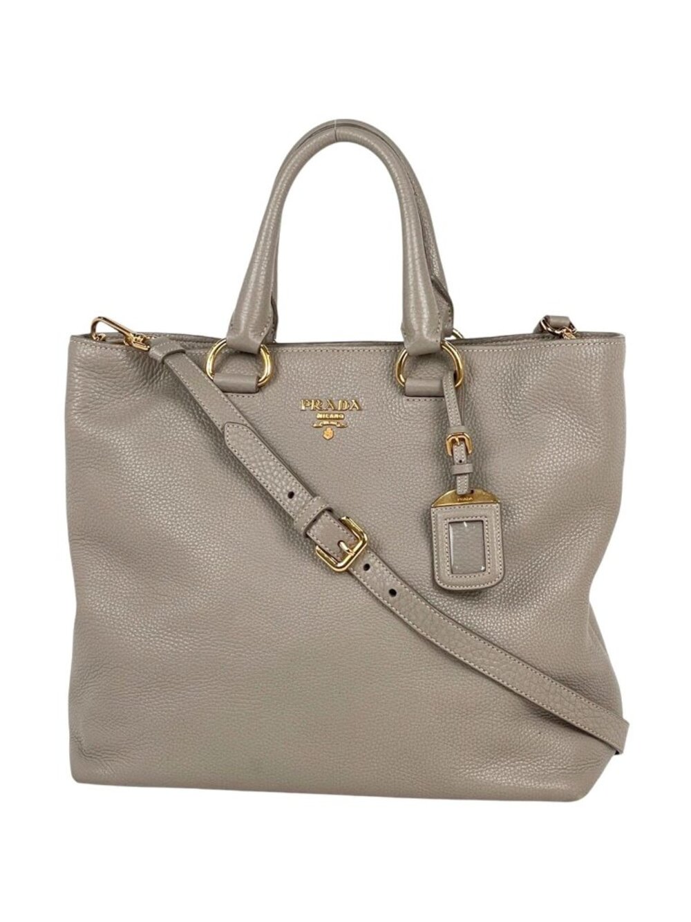 Prada Handbag 2-Way Leather Beige BN